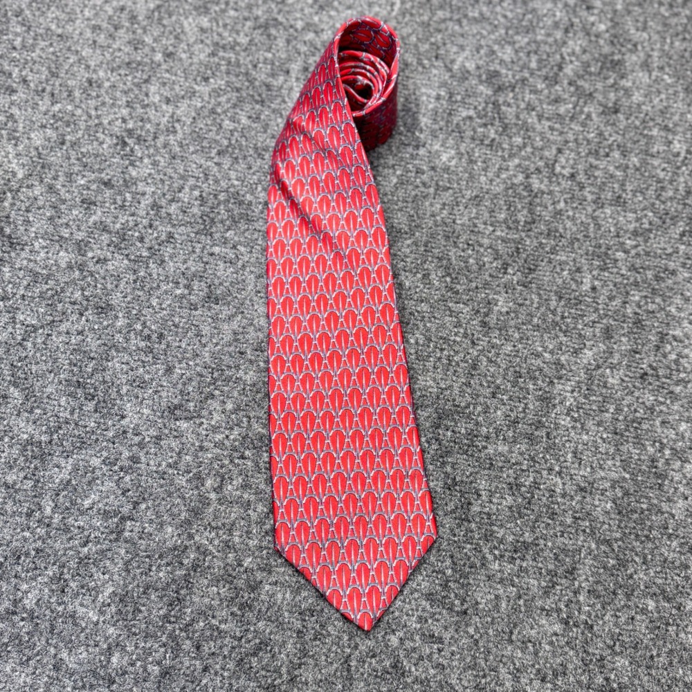 Cedric Brochier Soieries Tie Mens OS Red Eiffel Tower Paris 1889 Silk French Art